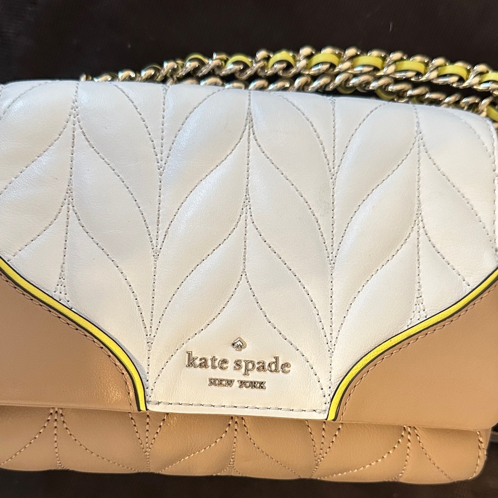 Kate Spade White and Tan Quilted Crossbody Bag - Picture 6 of 7